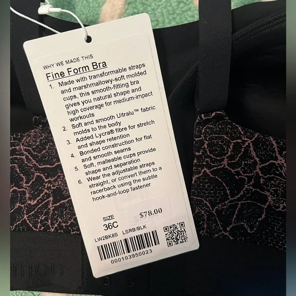 Lululemon Fine Form Bra sz 36C
